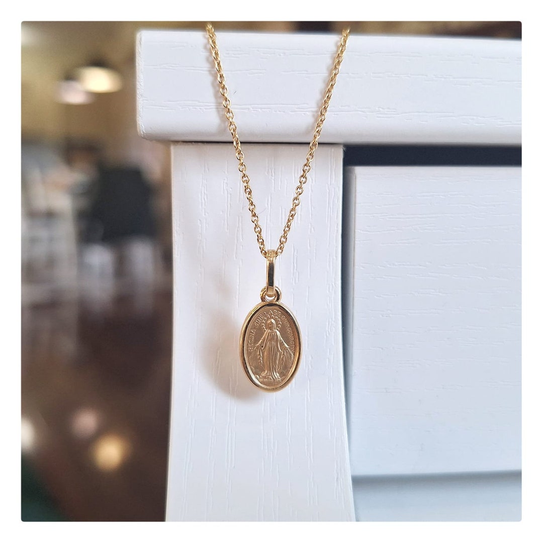 Miraculous Medal 21 Mm Height Medal, Lady of Miraculous Gold Plated ...