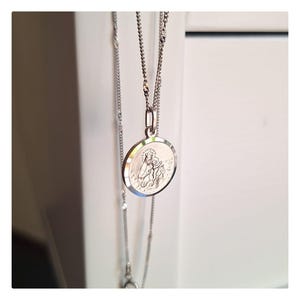 Catholic  scapular,Our Lady of Carmel on the one side and Sacred Heart of Jesus on the other side of medal, Carmelite scapular necklace