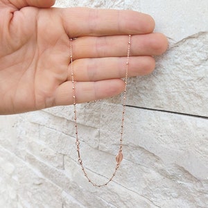 Rosary necklace, Beaded necklace, Miraculous medal, Virgin Mary medal, Rose gold necklace, Lady of Grace medal