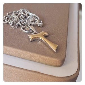 TAU cross bicolor necklace, Tau crosss pedant, Silver and gold plated TAU cross, Saint Francis TAU cross necklace, Bicolor cross pendant