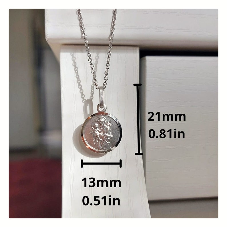St Joseph 13 Mm Medal,sterling Silver 925 Medal,st Joseph Necklace
