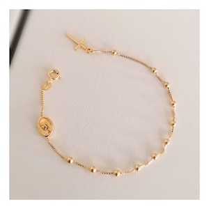 Bracelet avec médaille Notre-Dame de Medjugorje et de la Divine Miséricorde, médaille de la Vierge Marie, médaille de la dame de Medjugorje, cadeaux catholiques, bijoux religieux