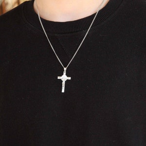 St Benedict cross necklace, 1,74 inch St Benedict cross, St Benedict necklace, Unisex catholic pendant, Protection Cross for man and women