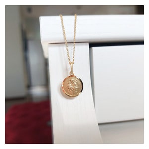 St Joseph 13 mm gold plated medal, St Joseph necklace, San José medalla, Religious necklace for husband, Patrons of fathers