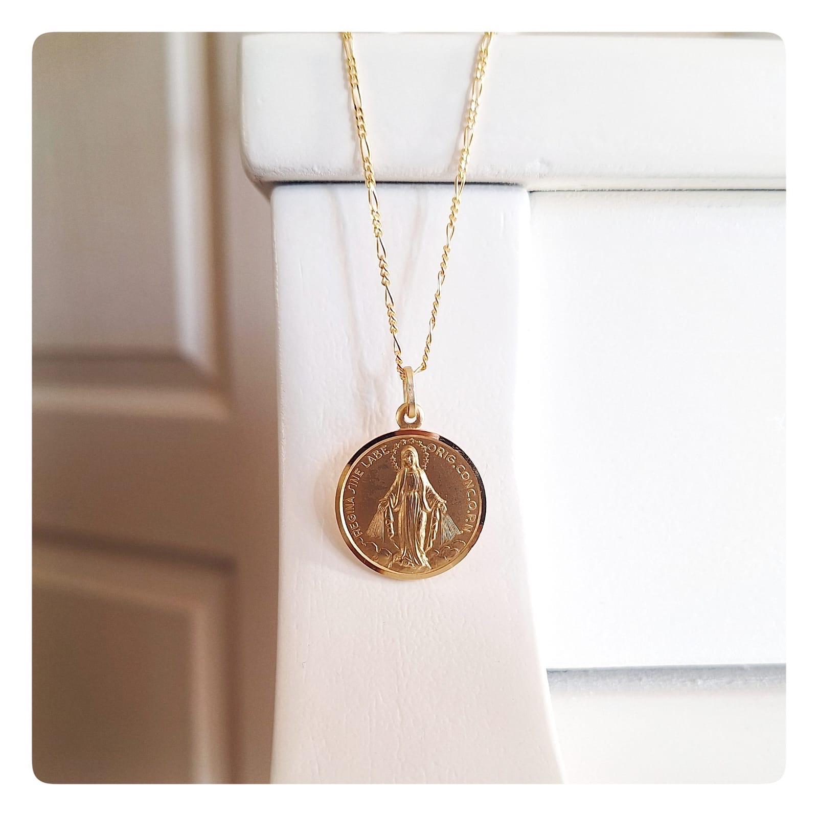 Miraculous Medal 21 Mm, 18k Gold Plated Double Sided Medal, Our Lady of ...
