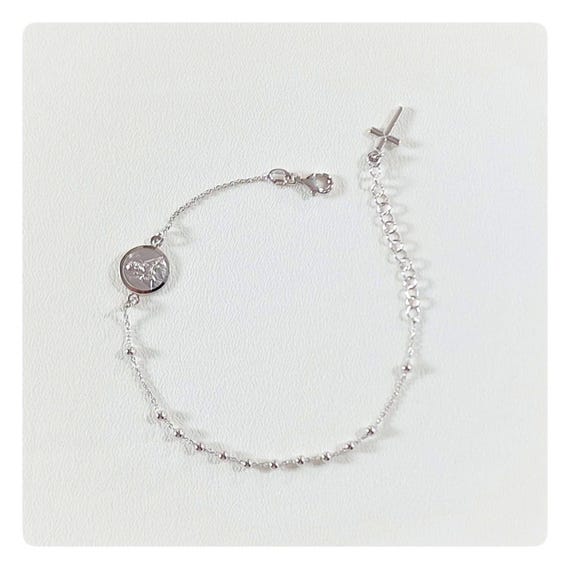 Ciondolo a forma di perlina scapolare in argento sterling: ciondolo per bracciale bicolore - Italia Ciondolo a forma di perlina scapolare in argento sterling: ciondolo per bracciale bicolore - Italia