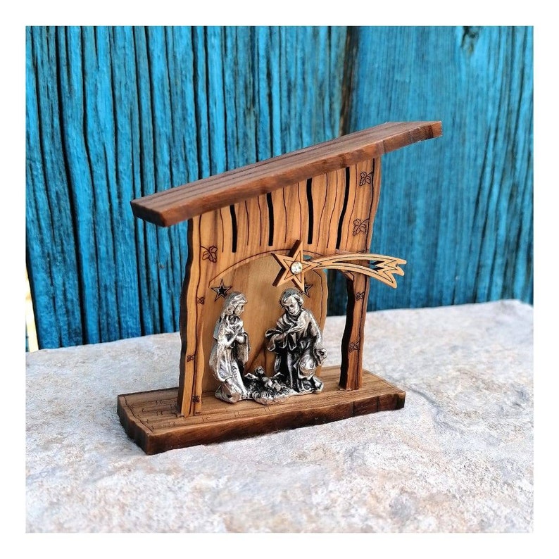 etsy wooden nativity set