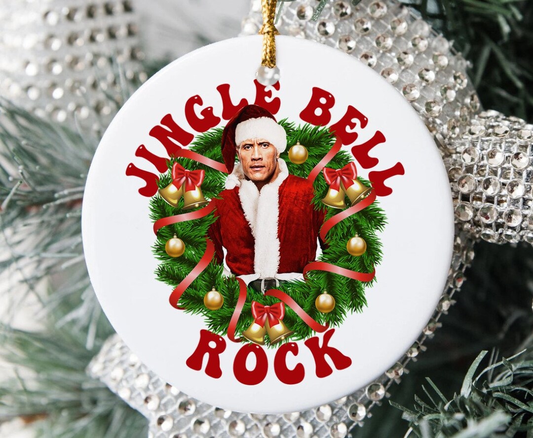 The Rock Jingle Bell Christmas Ornament Dwayne Johnson Etsy