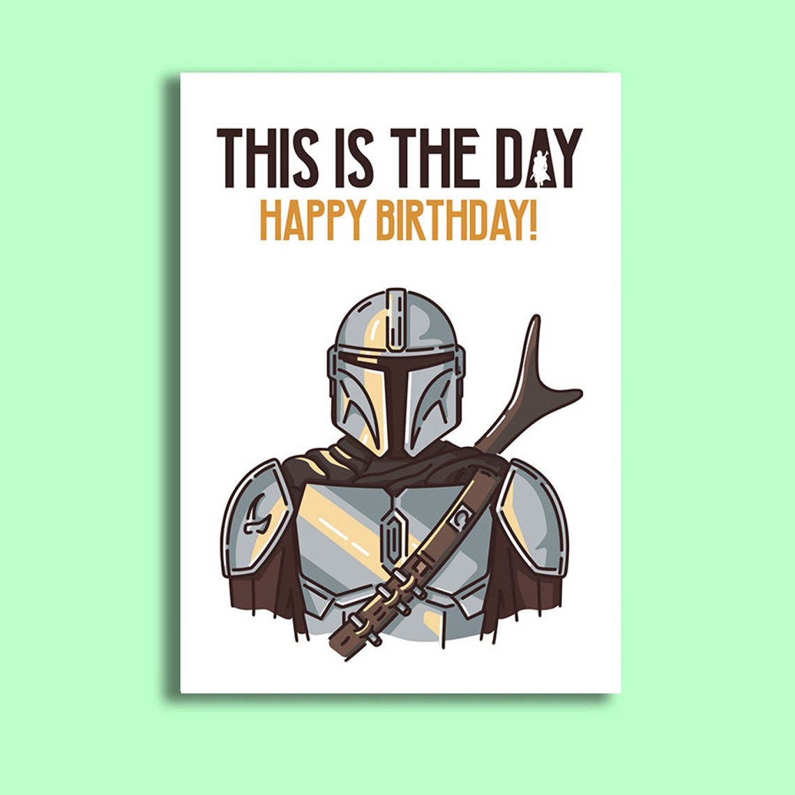 Mandalorian Customizable Birthday A6 Card The Mandalorian Etsy