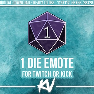 1 Die Baldurs Gate Twitch Emote / Twitch Emotes / Twitch Stream / Discord Emotes / Kick Emotes / Streamer / Streaming / Twitch Graphics