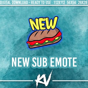 NEW SUB Twitch Emote / Twitch Emotes / Twitch Stream / Discord Emotes / Kick Emotes / Streamer / Streaming / Twitch Graphics / KvGraphicsCo