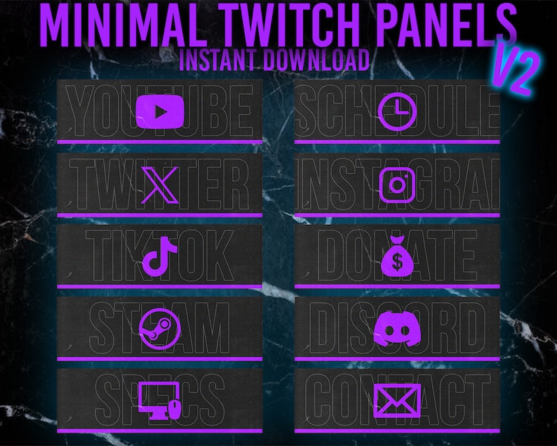 Minimal Twitch Panels Version 2 / Twitch Emote / Twitch Emotes / Twitch