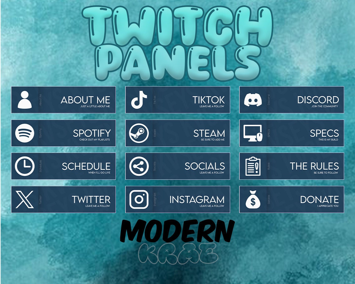MODERN TWITCH PANELS / Twitch Emotes / Twitch Stream / Discord Emotes