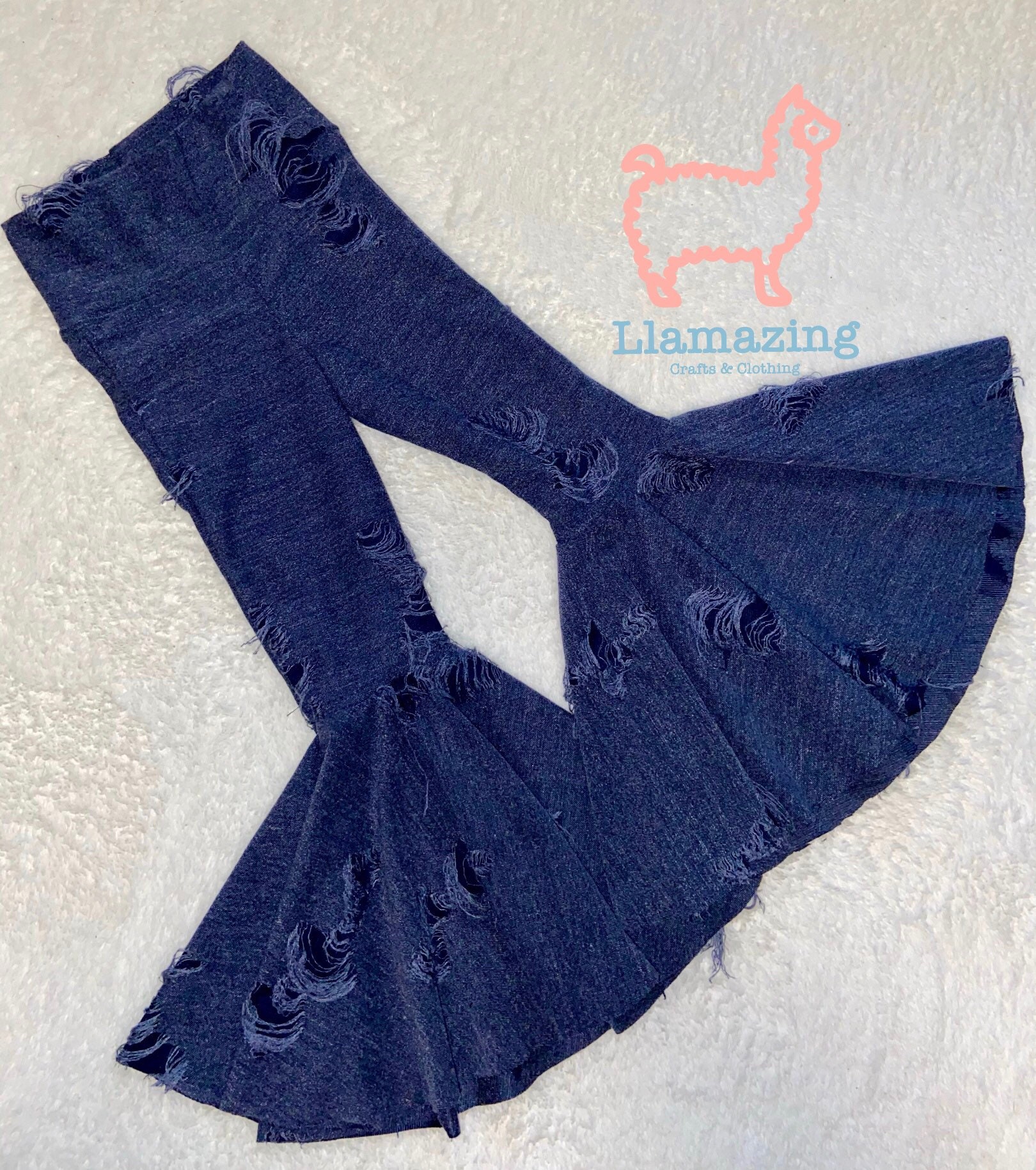 Distressed Denim Jegging Bell Bottoms Etsy