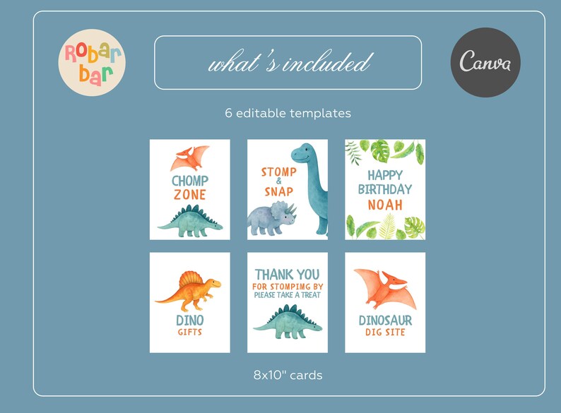 Dinosaur Party Signs, Editable Dino Birthday Decor, Printable Table ...