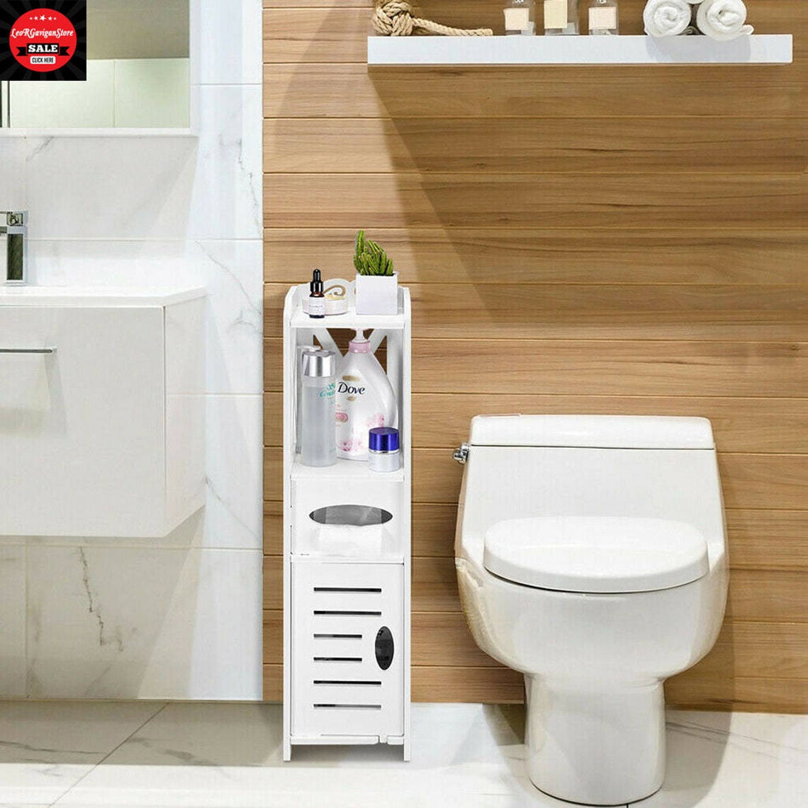 Armario de almacenamiento de baño de madera blanca slim unidad | Etsy