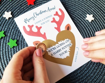 Personalised Scratch To Reveal Christmas Card, Surprise Gift For Him, Cute Gift For Her