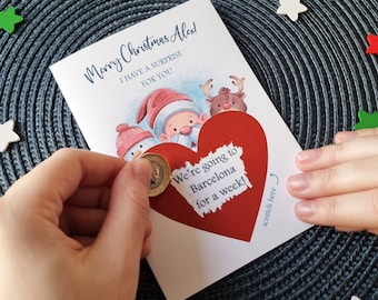 Personalised Christmas Scratch Card, Surprise Reveal Gift