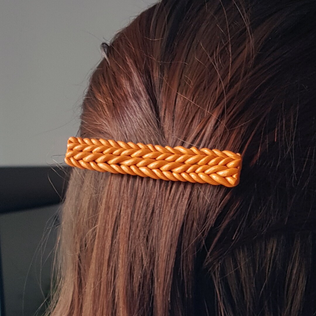 Polymer Clay Hair Clip Handmade Hair Accessories Pleated Etsy