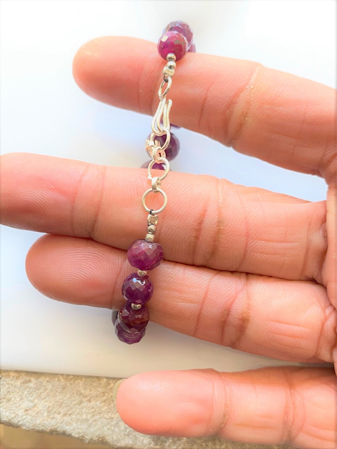 NATURAL RUBY Bracelet Un-Heated Ruby Bracelet Amazing Gift | Etsy