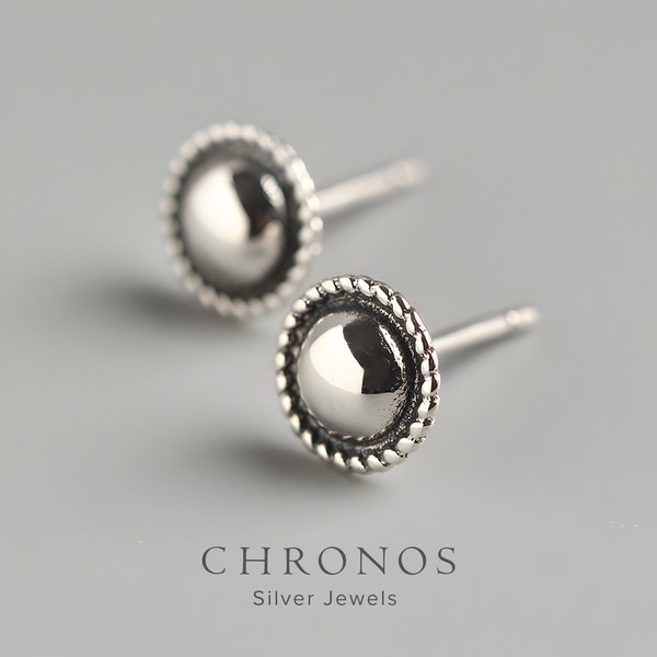 Circle Stud Earrings Etsy