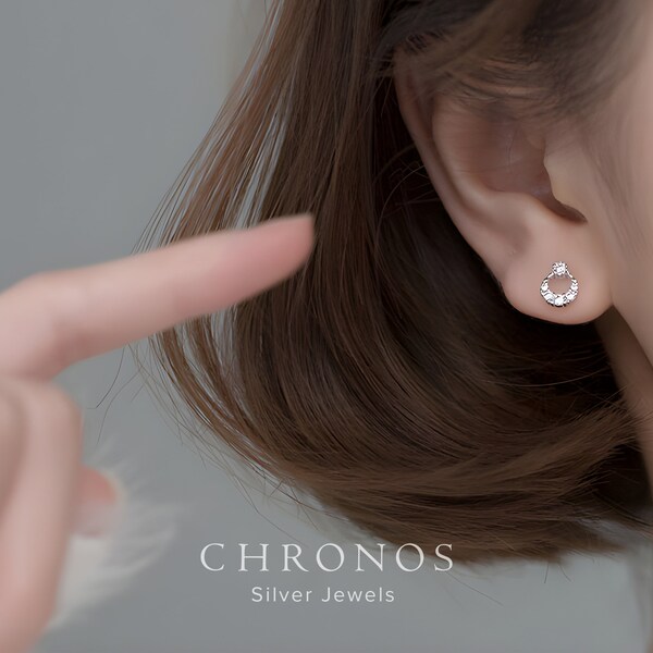 Circle Stud Earrings Etsy