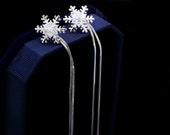 Snowflake Threader Earrings 925 Sterling Silver Earrings Dangle Christmas Earrings Gift for Her