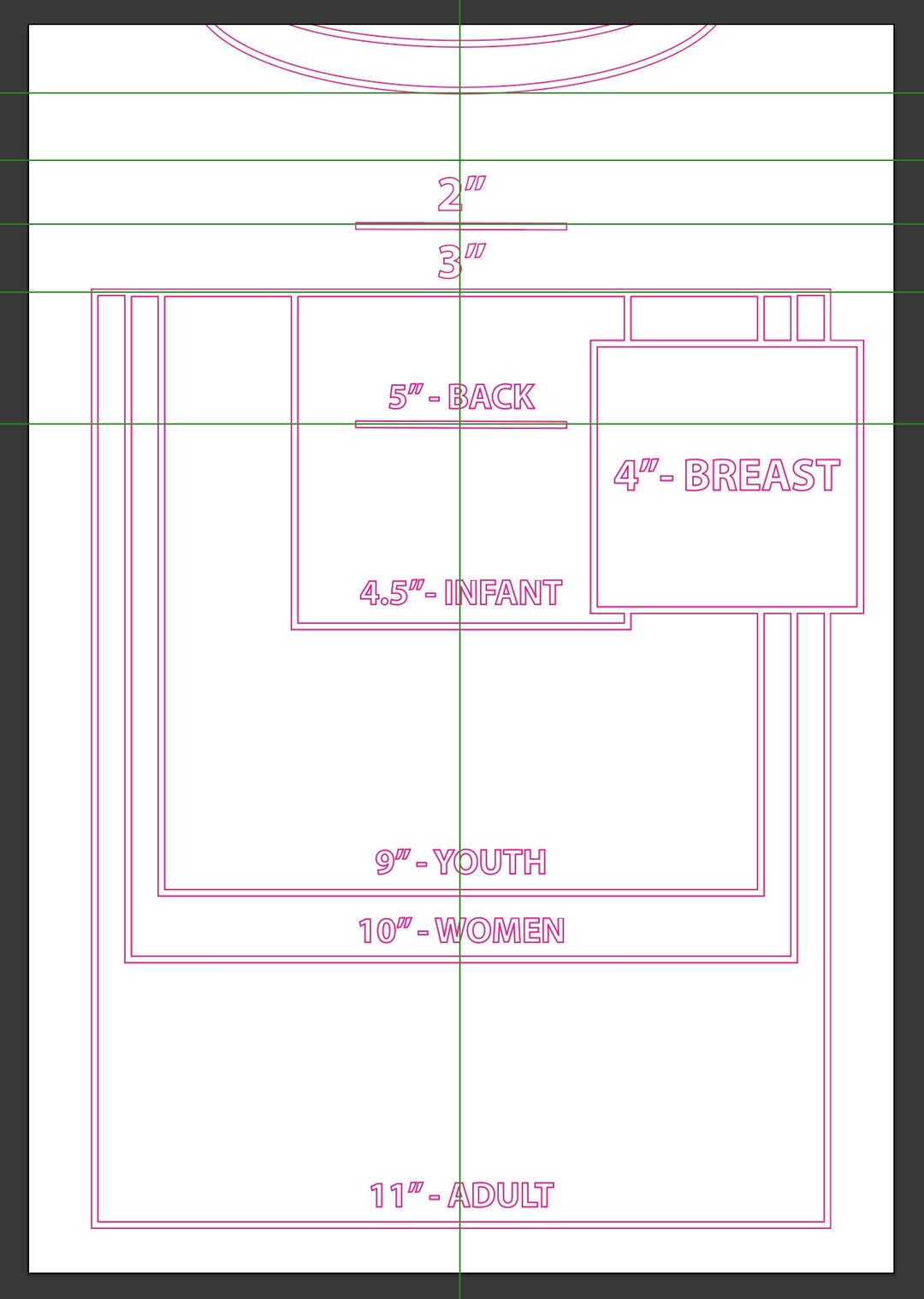 Apparel Printing Imprint Sizing Digital File - Etsy