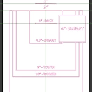 Impressão de vestuário, dimensionamento, arquivo digital