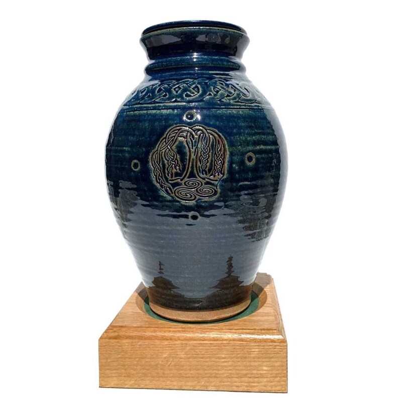 Irish Cremation Urn the Tree of Life Urn Lough Blue Etsy