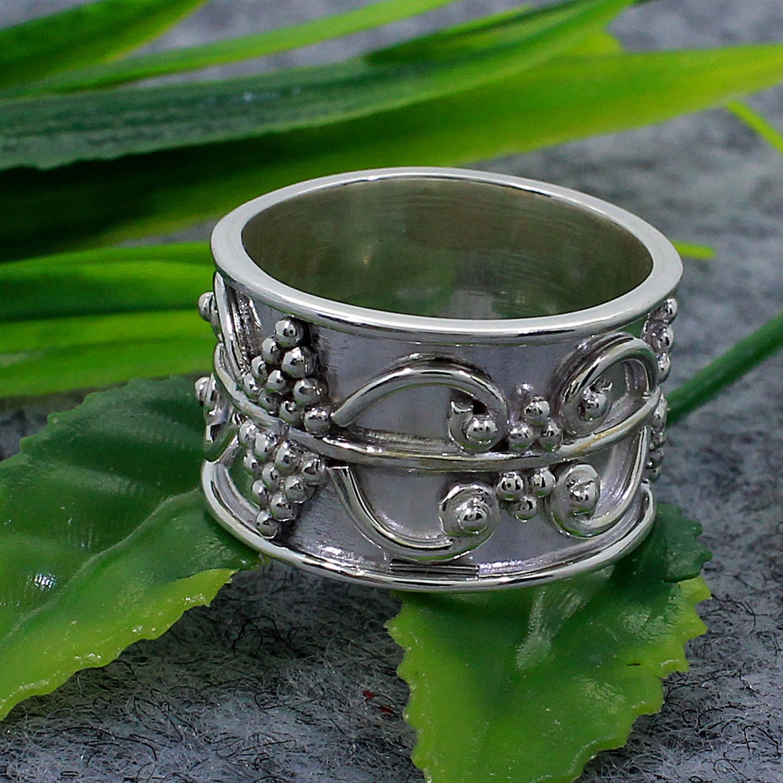 Bague Large Bande Argent Bague pour Femme Bague Pouce Etsy