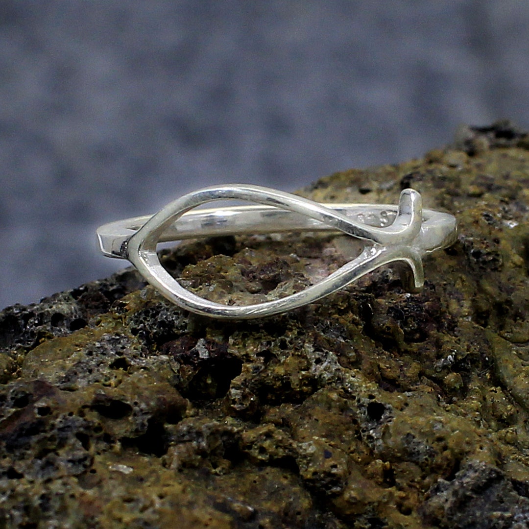 Christian Fish Ring in 925 Sterling Silver Ichthys Fish Etsy