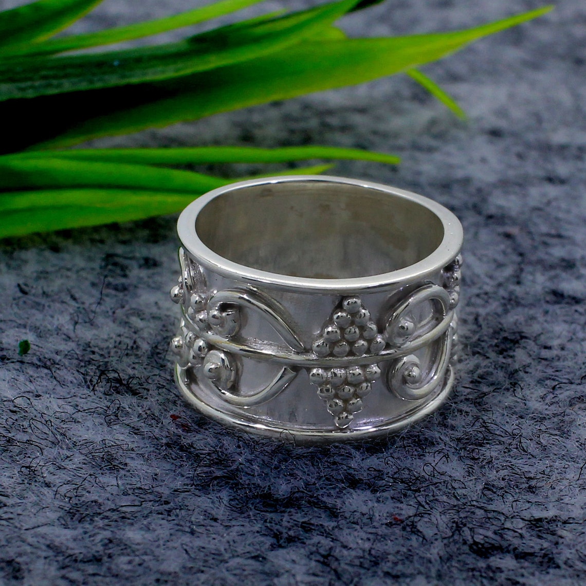 Bague Large Bande Argent Bague pour Femme Bague Pouce Etsy