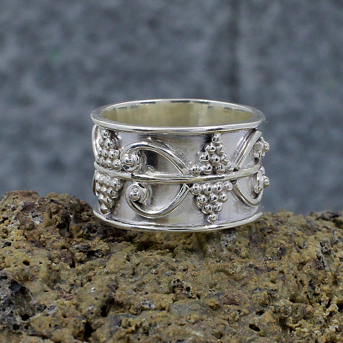 Bague Large Bande Argent Bague pour Femme Bague Pouce Etsy