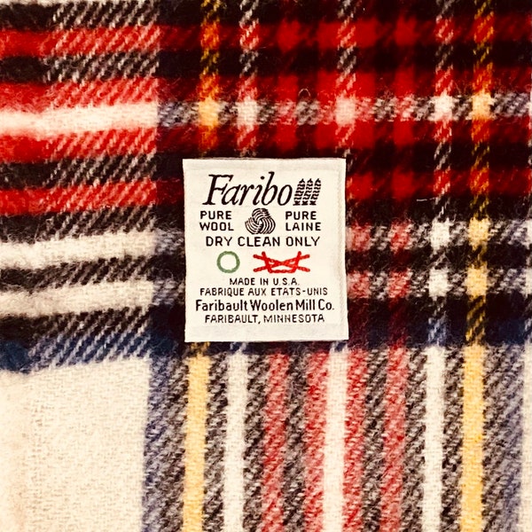 Vintage Plaid  Wool Blanket by Faribo (Sentry Pak-A-Robe)