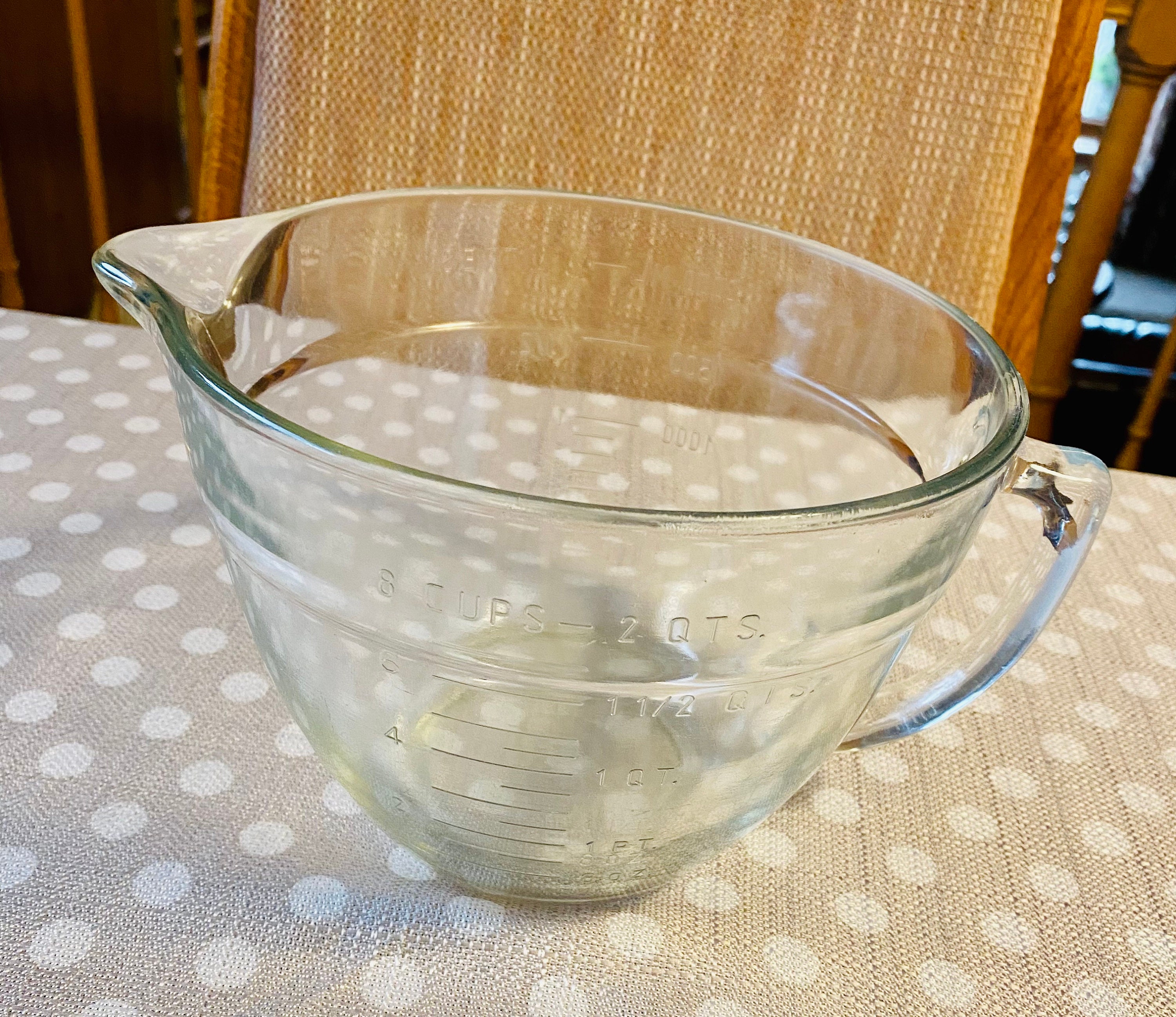 Pampered Chef Glass Batter Bowl/ 8cup Measuring Cup 