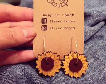 Sunflower Hoop Earrings