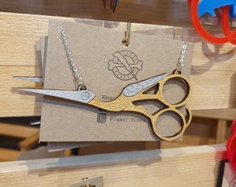 Stork Scissors Necklace