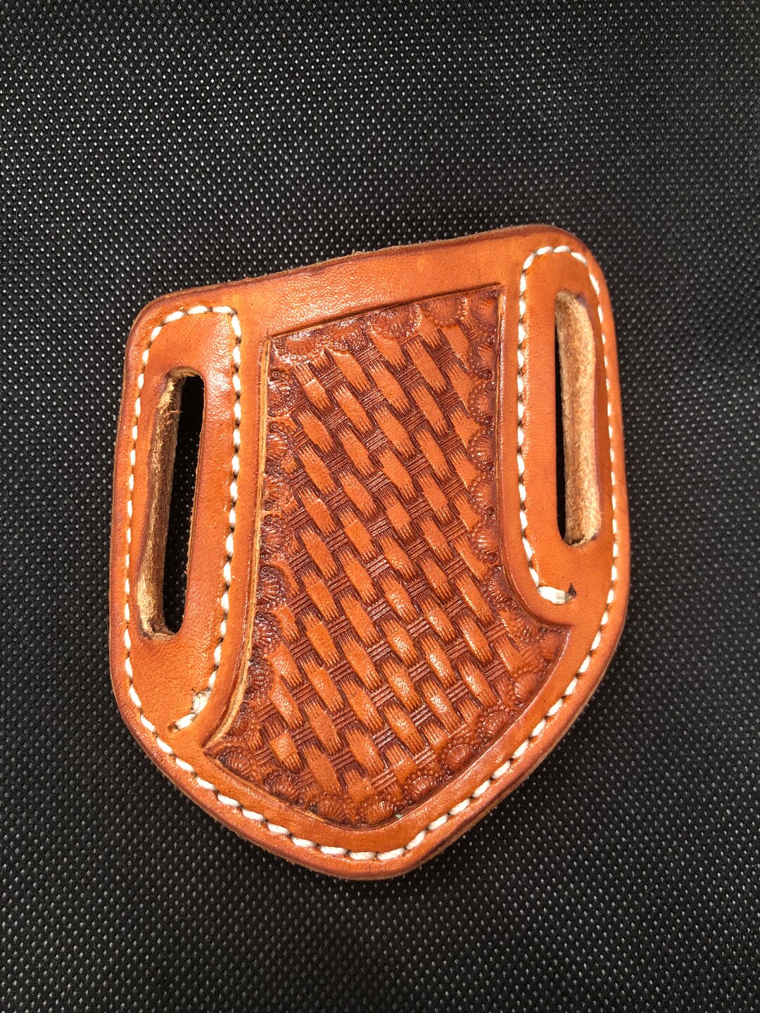Basket Weave Leather Sheath Etsy