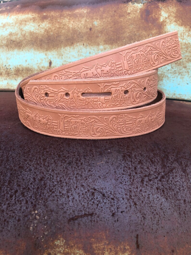 Embossed Belt Blanks Etsy