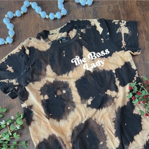 Custom Honeycomb Reverse Tie-Dye, Handmade Bleach Tie-Dye T-Shirt with Your Custom Text