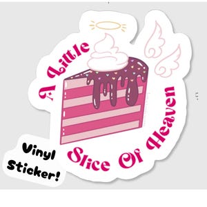 A Little Stück of Heaven Kuchen-Vinyl-Aufkleber | Autoaufkleber | Bäckerei Aufkleber