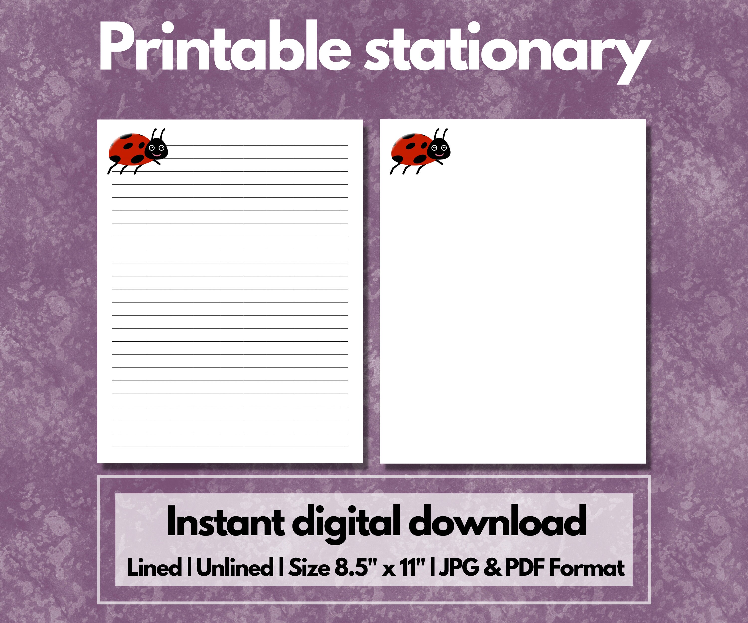 Purple Ladybug Letter