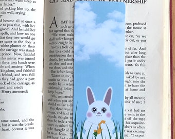 White Rabbit With Carrot Bookmark, Read, Animal, Bookmark