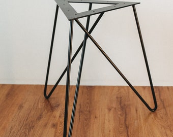 Coffee table leg | For round table top | Metal hairpin triangle leg |  Minimalism |