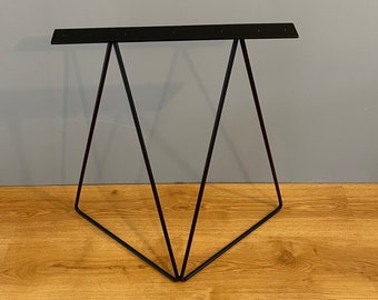 Console Table metal One leg  | 1 Steel furniture leg | Hairpin Console table base | Modern and new design | Industrial look | Desk element