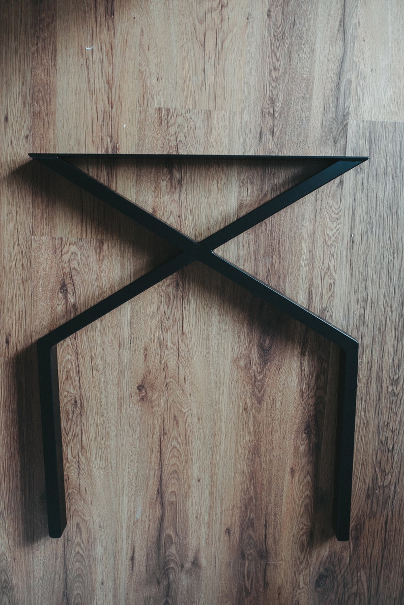 Table Legs Set of 2 Metal Table Base Steel Legs Wood Etsy