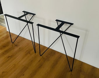 Steel table legs | Metal Hairpin legs set of 2 | Minimalism design | Modern look |