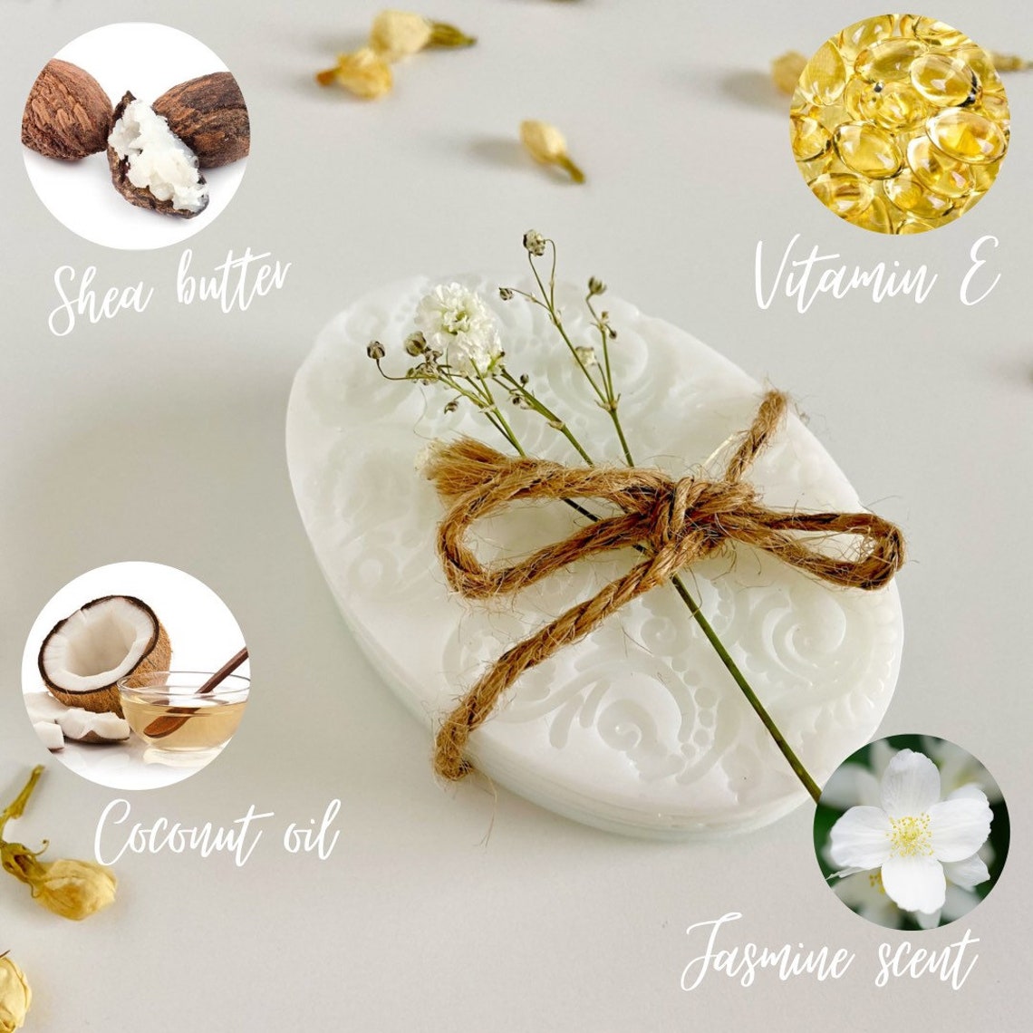 Jasmine Soap Bar All Natural Vegan Shea Butter Soap Bars Etsy