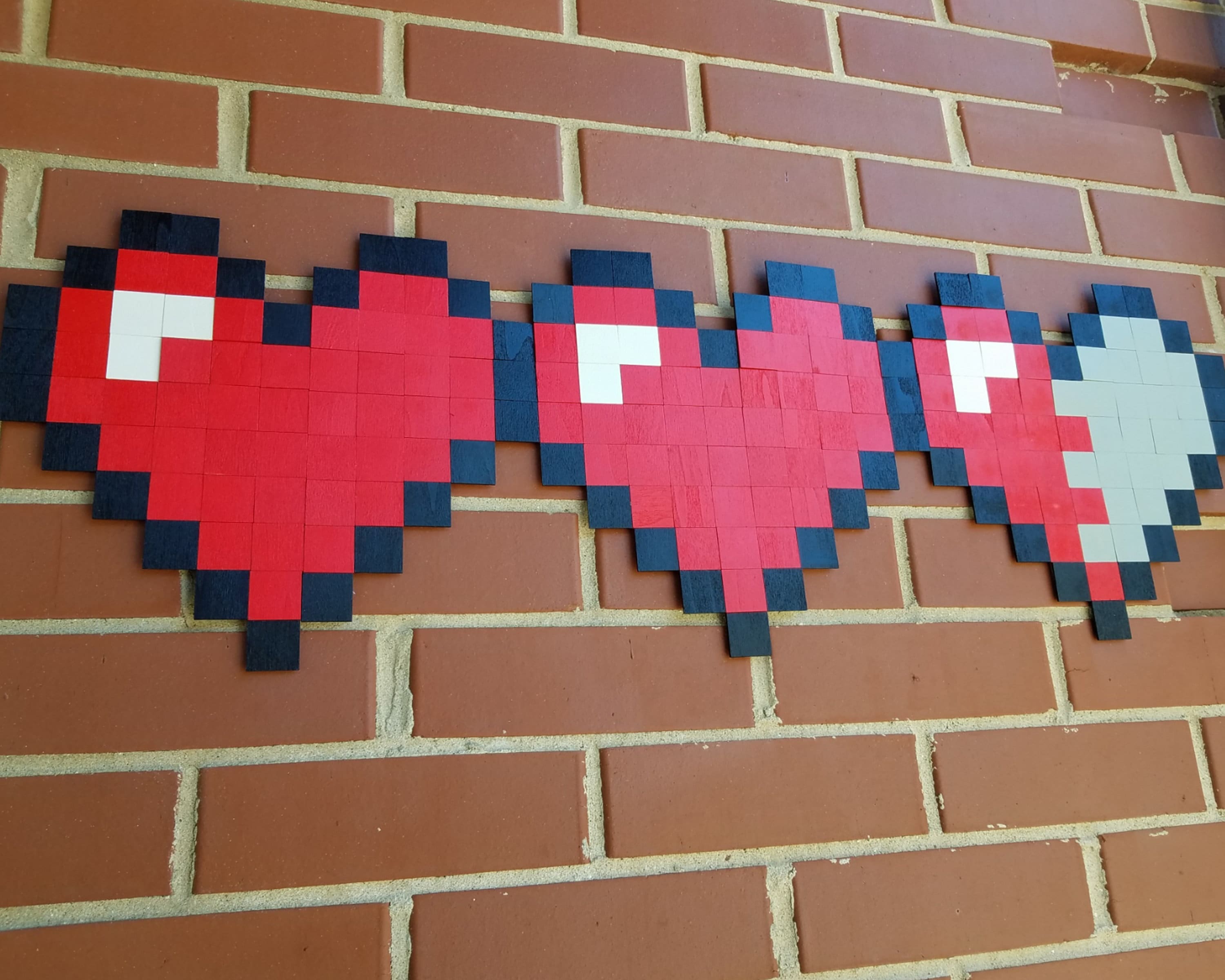 Zelda Heart Containers Pixel Wall kunst | Etsy